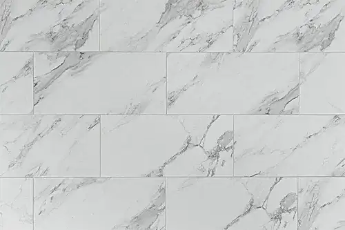 Audacity 12mm Laminate Tile White Marble Built-in Underlay
