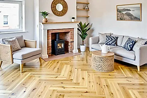 Home Choice Engineered European Rustic Oak Herringbone Flooring 14mm x 150mm Natural Matt Lacquered