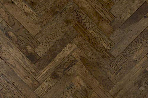 Galleria Professional Engineered Rustic Oak Herringbone Flooring 20mm x 90mm Tawny Brown Lacquered