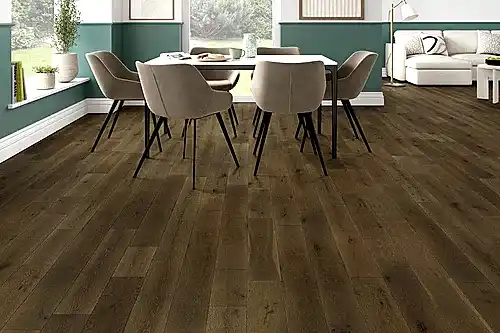 Galleria Professional Solid European Rustic Oak Flooring 18mm x 150mm Stoney Grey Brushed & Lacquered