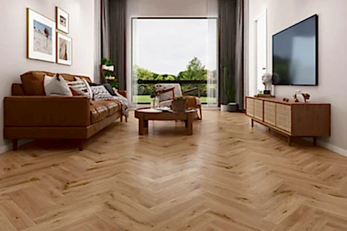 Galleria Professional Solid European Rustic Oak Herringbone Flooring 18mm x 90mm Natural Brushed & Oiled