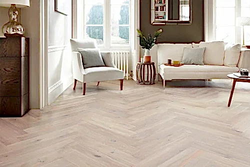 Home Choice Herringbone Engineered European Rustic Oak Flooring 14mm x 130mm Cappuccino Lacquered