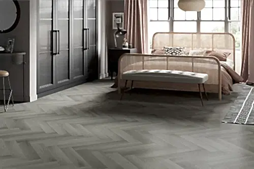 Audacity Antique Grey Oak Herringbone Rigid Core Click Luxury Vinyl Flooring