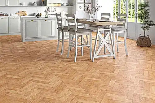 Home Choice Engineered Rustic Oak Herringbone 10mm x 80mm Gardenia Brushed UV Oiled