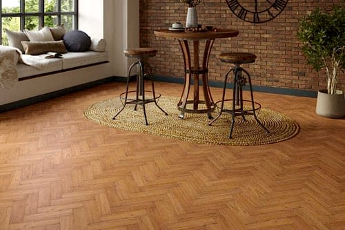 Home Choice Engineered Rustic Oak Herringbone 10mm x 80mm Toffee Brushed UV Oiled