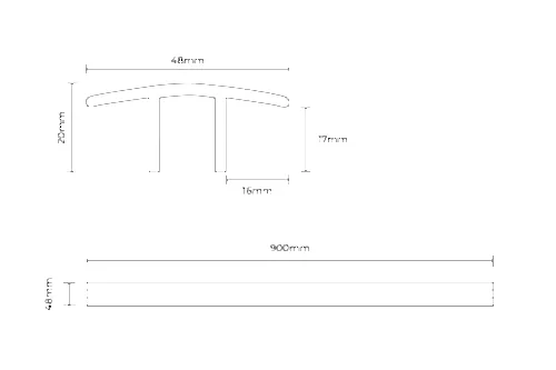 Series Laminate Door Profile 0.9m Light Oak
