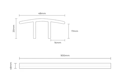 Series Laminate Door Profile 0.9m Golden Oak