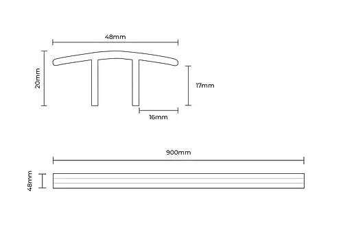 Series Laminate Door Profile 0.9m Black Grey