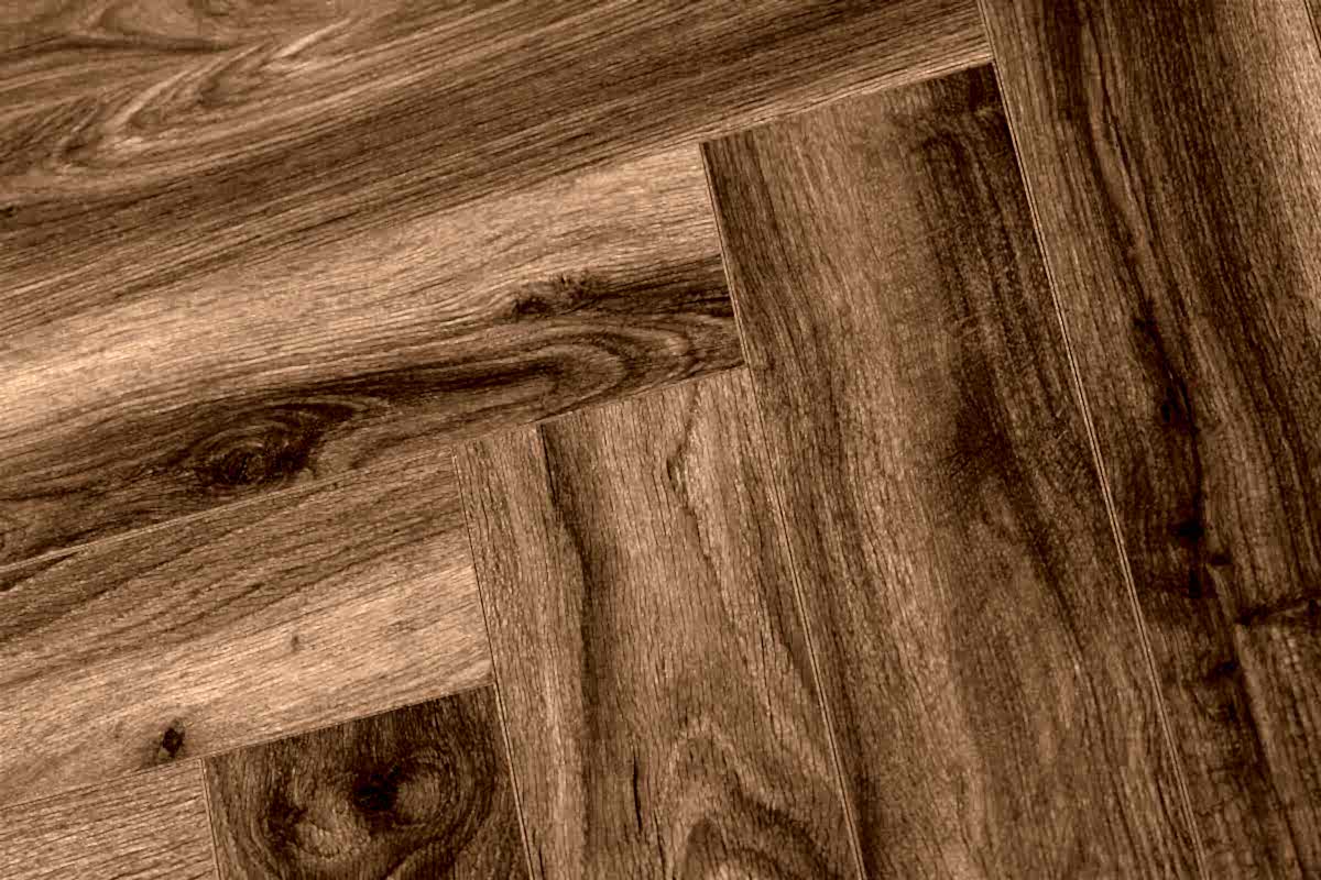 Series Woods 8mm Herringbone Laminate Flooring Warm Honey Oak