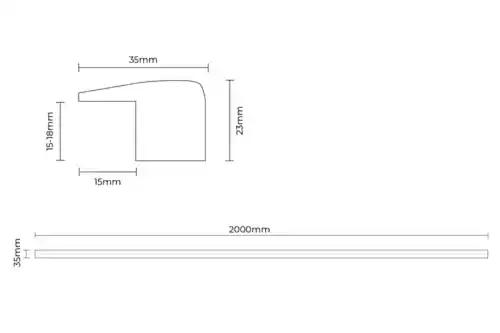 Solid Hardwood End Profile 2m Espresso Natural Oak