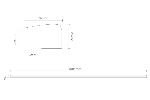 Solid Hardwood End Profile Oak 2m