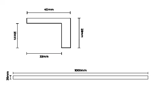 Solid Hardwood Stair Nosing 1m Espresso Natural Oak