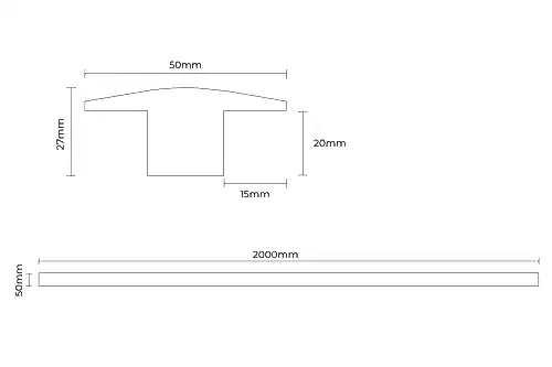 Solid Hardwood T Profile 2m Antique