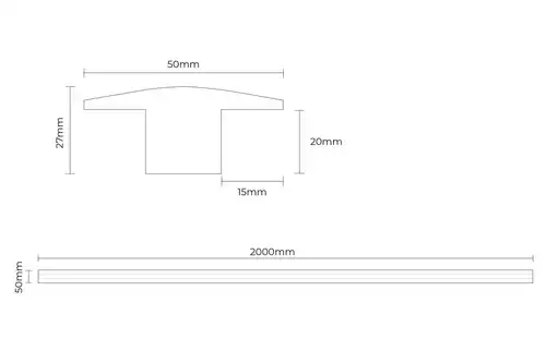 Solid Hardwood T Profile 2m Espresso Natural Oak