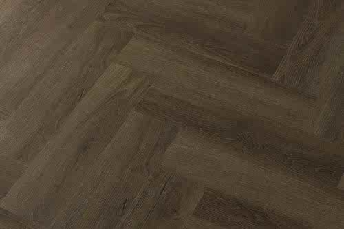 Spectra Luxury Rigid Core Click Vinyl Rich Chocolate Brown Herringbone Built-in Underlay