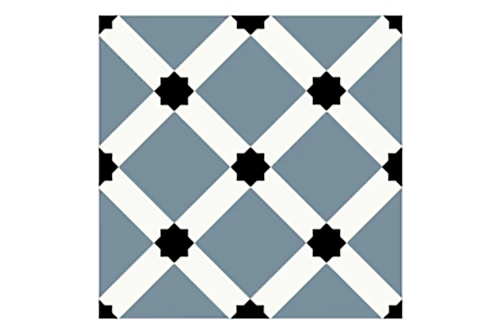 Chiara Concrete Blue Ornamental Matt Porcelain Tile