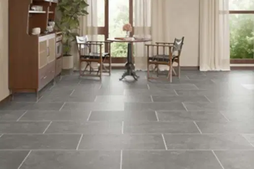 Audacity Rigid Core Pre-Grout Click Vinyl Iron Grey Tile Built-in Underlay